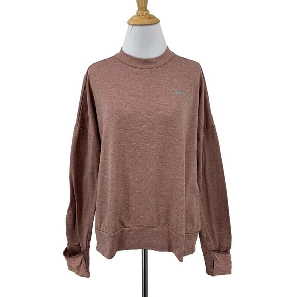 Nike Shirt Womens M Medium Brown Pink Therma Sphere Element Dri Fit Mock Neck - Picture 1 of 15